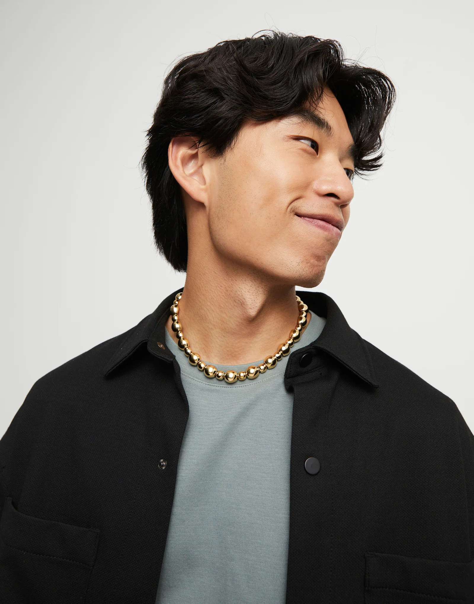 SER INTREPIDA MEDIUM SPHERE GOLD NECKLACE - Image 5